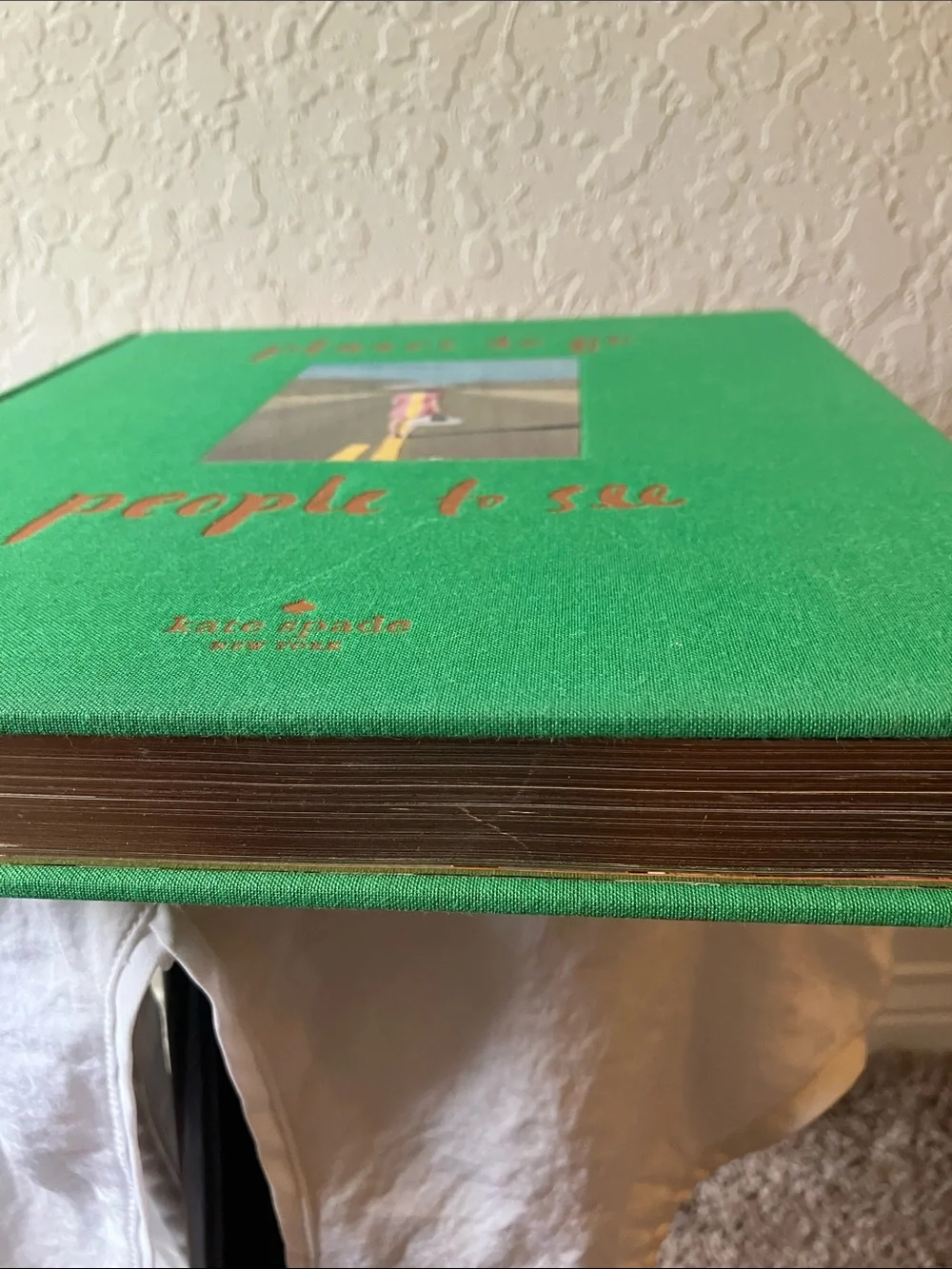 kate spade: Green “Places to Go People to See” Table Book- gold foil